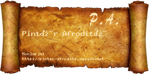 Pintér Afrodité névjegykártya